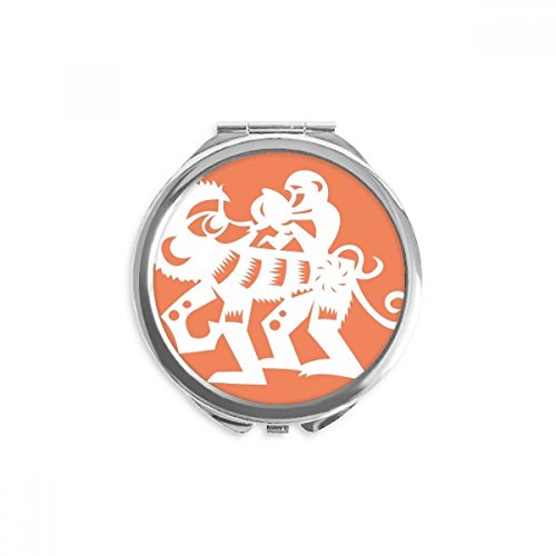 Miroir de poche Singe cadeau astrologique chinois traditionnel et pratique