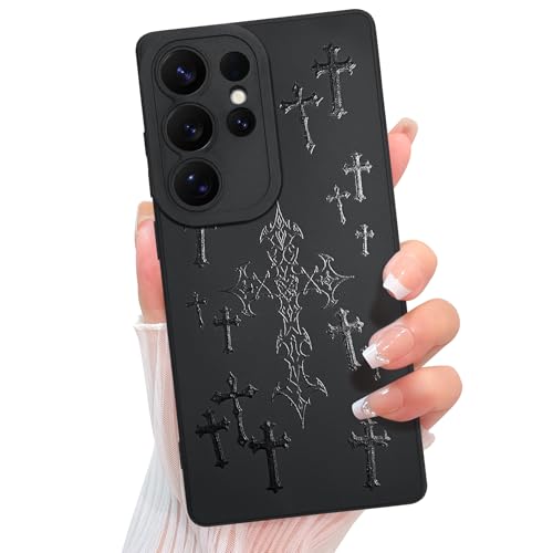 KANGHAR Designed for Samsung Galaxy S25 Ultra Case, Black Goth Cool Cross