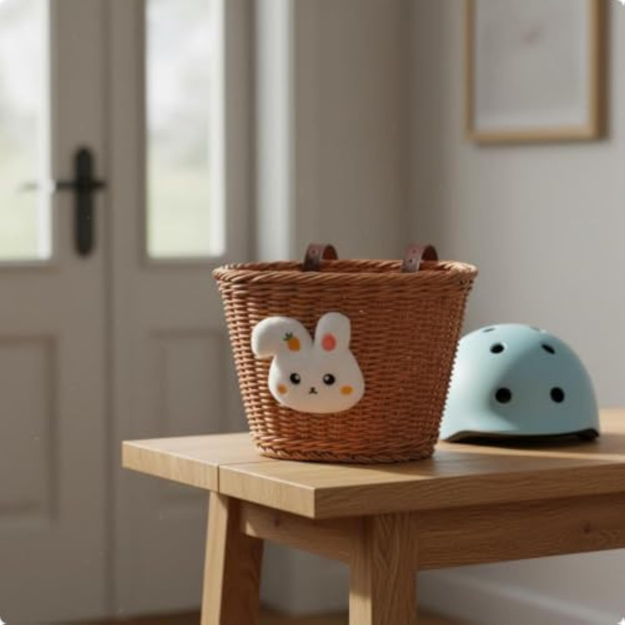 Cartoon Soft Handwoven Two-Wheeler Basket