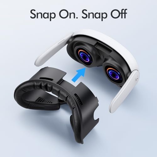 Face Pad for Meta Quest 3 Facial Interface for Oculus Quest 3 Accessories Sweet-Proof PU Leather Foam Cushion Face Cover Replacement Black - 5