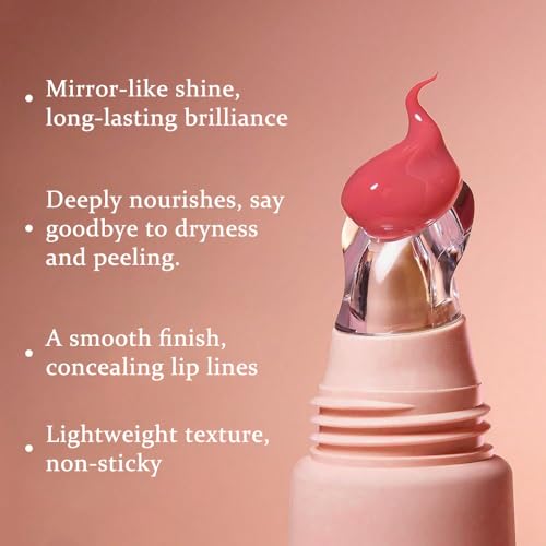 Image of Tinted Lip Serum Melting Lip Balm, Hydrating Tinted Lip Balm For A Glossy Finish & Soft, Nourished Lips with Plumping Polypeptides, Supple Lips, Vegan & Cruelty-Free (02#Melon Pop)