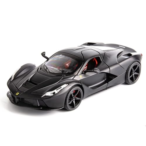 Image of FEXXA 1:24 Scale LaFerrari Die-Cast Metal Car with Sport car Openable Doors Light and Sound,Pull Back Function Indoor Outdoor Toy for Kids (Black)