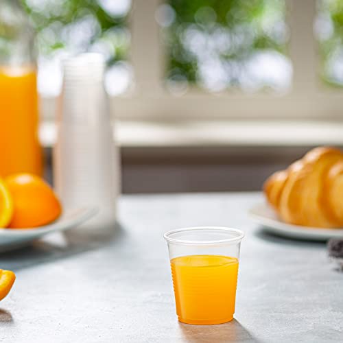 [100 Pack] 3 Oz. Clear Plastic Cups, Small Disposable Bathroom, Mouthwash Polypropylene Cups #TOP4