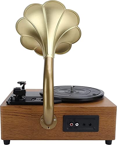 Tourne-Disque rétro Tourne-Disque Tout en Un phonographe Vintage Gramophone nostalgique pour LP avec klaxon en cuivre… - Les Beatles, Paul McCartney, John Lennon, RIngo Starr, George Harrison Tourne-Disque rétro Tourne-Disque Tout en Un phonographe Vintage Gramophone nostalgique pour LP avec klaxon en cuivre… – Image 4