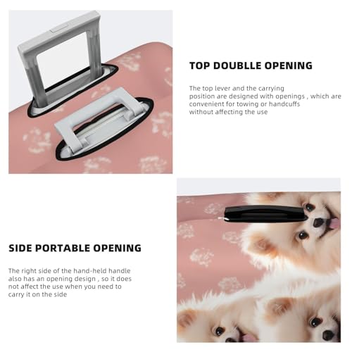 Elastic Travel Luggage Cover for Suitcase Tsa Approved Stretch Scratch-Resistant Suitcase Protector Cover Washable Pomeranians Puppies and Point Baggage Covers Fits 18-32 Inch Luggage Case4