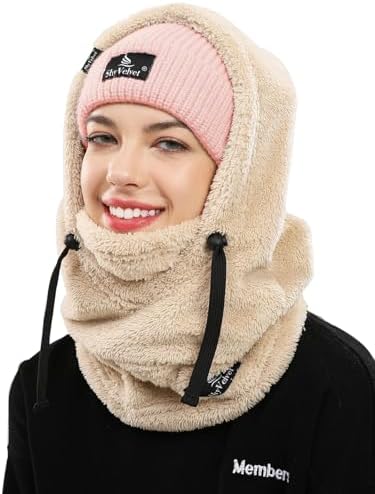 Shy Velvet Wind-Resistant Sherpa Hood Fleece Balaclava Winter Ski Mask