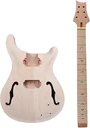Kit de Guitarra Elétrica Yinfente com Corpo de Mogno e Braço de Bordo, 22 Trastes, DIY