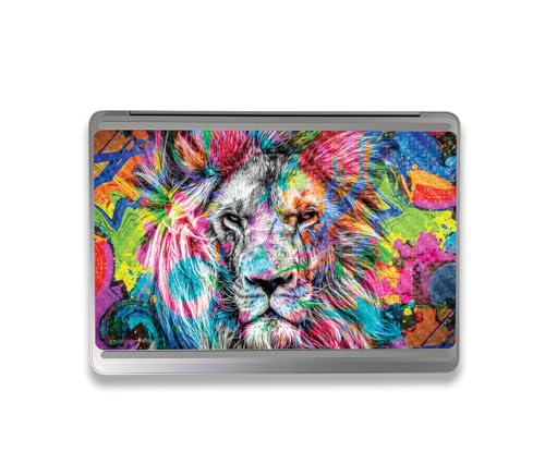 Image of MightySkins Carbon Fiber Skin Compatible with Microsoft Surface Laptop Studio 2 (2023) Full Wrap Kit - Neon Lion | Protective, Durable Textured Carbon Fiber Finish | Easy to Apply | Made in The USA