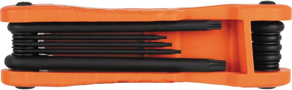 Klein Tools 70550T Pro Folding Hex Key Set, 10-Key Torx Sizes T6 to T40, Heat-Treated Alloy Steel, High-Leverage Blades
