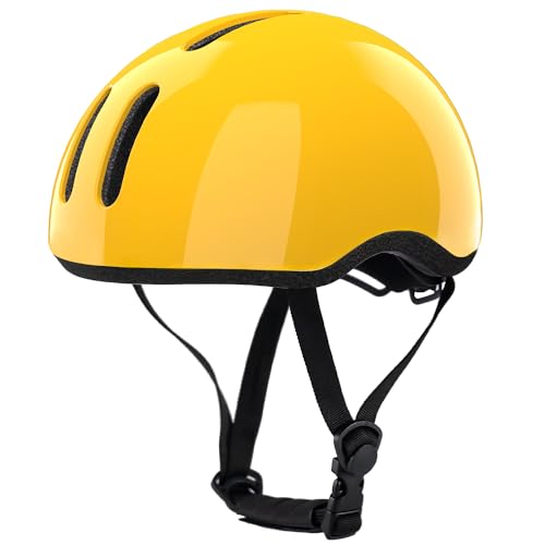 Petimini Toddler Kids Bike Scooter Helmet for 2 3 4 5 6 7 8 Years Old Boys Girls Baby Children Bicycle Hat Cap, Safety Cycling Skating Helmet, Yellow by Petimini - Used condition - US$18.80