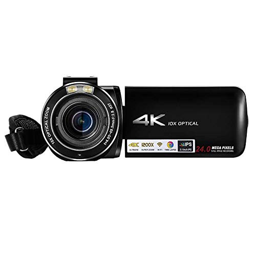 Lipa Caméra vidéo AD-C7 4K Ultra HD Sony CMOS WiFi/Résolution 4K/Full HD 60 fps/capteur SONY/24 mégapixels/Ampoule LED/Zoom numérique 120x, Zoom Optique 10x/Connexion Microphone Externe