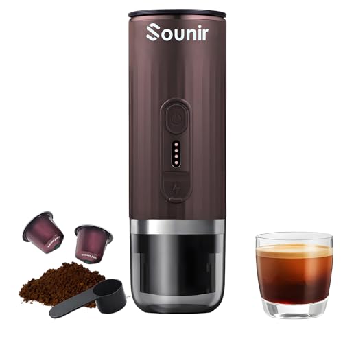 Sounir Portable Espresso Machine & Coffee Maker for Camping, Travel, Office - Self-Heating, USB-C...