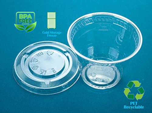 Image of Golden Apple Cup series, 9oz Clear Plastic cups with Flat lids no hole 50sets