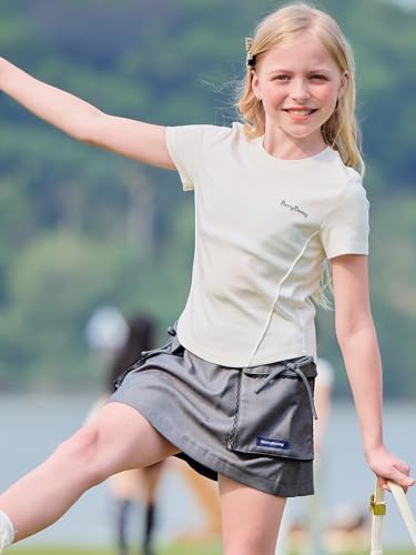 Girls Short Sleeve T Shirts Cotton Tee for Girls Tops for Teen Kid Summer Crewneck Blouse2