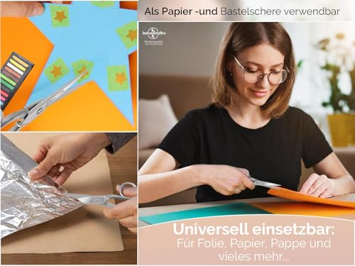 Vielzweckschere aus Solingen Küchenschere Haushaltsschere 5 Zoll Made in Germany Universal Schere mit einseitiger Mikroverzahnung perfekt für Haushaltsarbeiten 12,7 cm Edelstahl Rostfrei