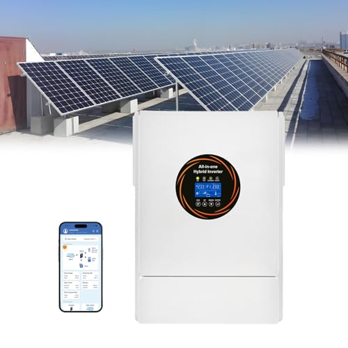 Onduleur Solaire Hybride | Onduleur Hybride De Stockage D'Énergie 48 V 5 500 W, Onde Sinusoïdale Pure, Avec Contrôleur Mppt 120 A, Adapté Aux Camping-Cars, Aux Maisons Systèmes Solaires Hors Réseau