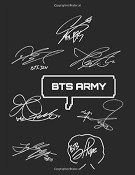 Paperback Composition Notebook: BTS Autograph Printed, College-Ruled, 8.5" X 11" Size, 160+ Pages! Book