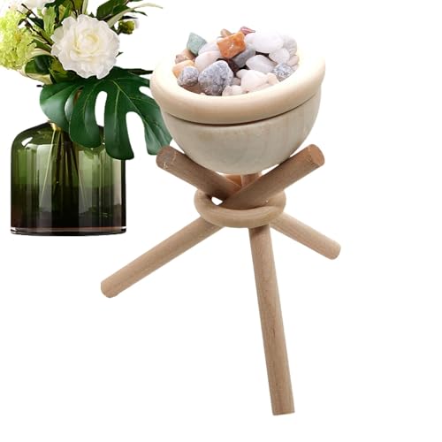 Samuliy Difusor pequeño de madera | Difusor de aromaterapia con piedra expandible, difusor de aromaterapia de tamaño pequeño sin fuego para sala de estar, área de trabajo, sala de yoga, sala de té,