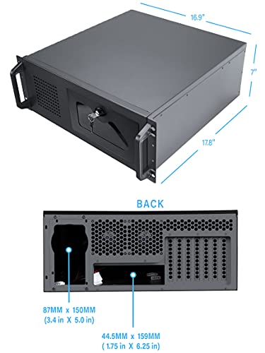 Rosewill 4U Server Chassis 9 Bay Server Case 7X 3.5 + 2X 5.25 Hdd, Atx, Rackmount Server Case, Include Front 1X 120Mm Fan Rear 2X 80Mm Fans Metal Rack Mount Computer Case 17.8" Deep, Rsv-R4100U #TOP5