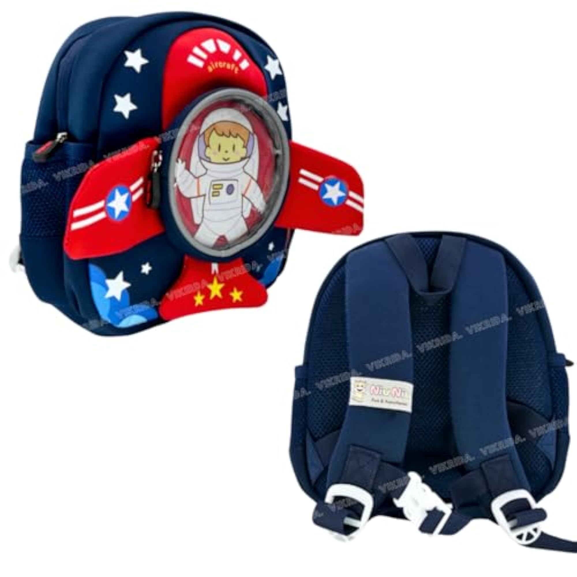 3D Soft Plush Cartoon Kids School Backpack, Astronaut Design
