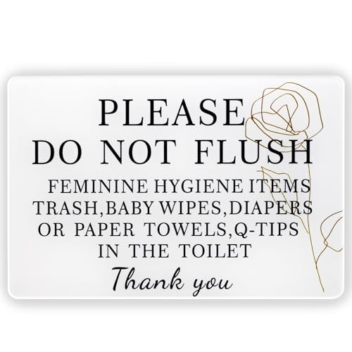 RAMIEYOO Do Not Flush Bathroom Sign 2-Pack, Acrylic 4x6