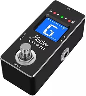 Rowin LT-901 Chromatic Guitar Tuner Pedal – True Bypass, Ultra-Fast Tuning, LED Display, Compact Design for Electric & Bass Guitars DC 9V Powered, No Adapter Included