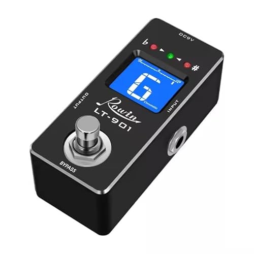 Rowin LT-901 Chromatic Guitar Tuner Pedal – True Bypass, Ultra-Fast Tuning, LED Display, Compact Design for Electric & Bass Guitars DC 9V Powered, No Adapter Included