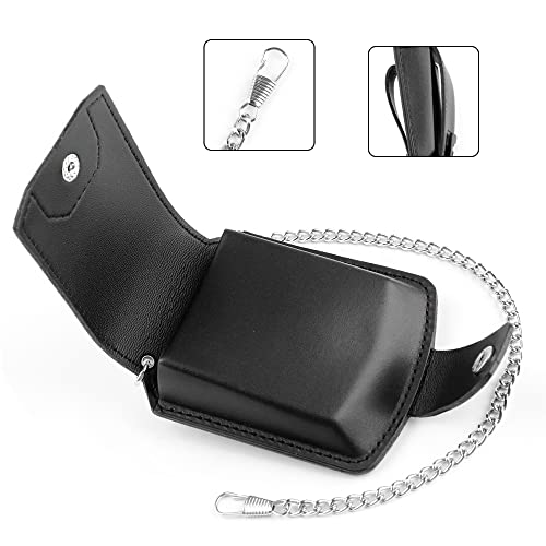 Tiong Male Black Cover Classic 70Mm Pocket Watch Box Holder Storage Case Coin Purse Pouch Bag With Chain #TOP1