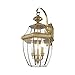 Livex Lighting 2351-07 Monterey 3 Light Outdoor Bronze Finish Solid Brass Wall Lantern with Clear Beveled Glass