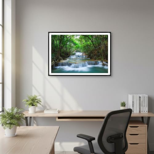 Image of Treemaison Vastu Waterfall Scenery With Frame |Size-12Inch x 18Inch | Living Room, Bedroom | Home Decoration | Best Gifting Option |Vastu Remedy & Dosh Correction |Pack of 1