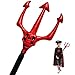 MSKEI Halloween Costume Devil Pitchfork Red Trident Fork Weapon Toys Prop for Kids Accessories