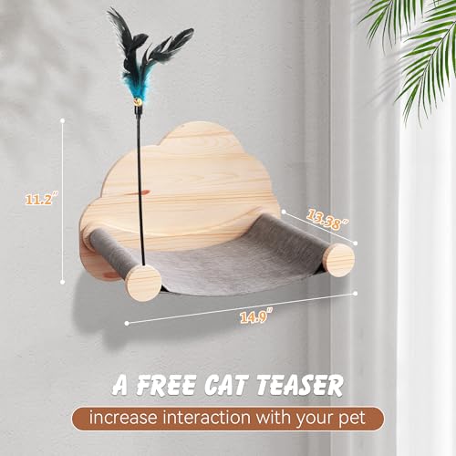 PUPETPO Cama de Rede para Gatos para Parede com Um Provocador de Gatos Móveis para Gatos Montados Na