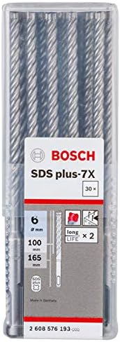 Bosch Professional 5-piece Hammer drill bit SDS plus 7X set (for concrete and masonry, rotary hammer accessories)