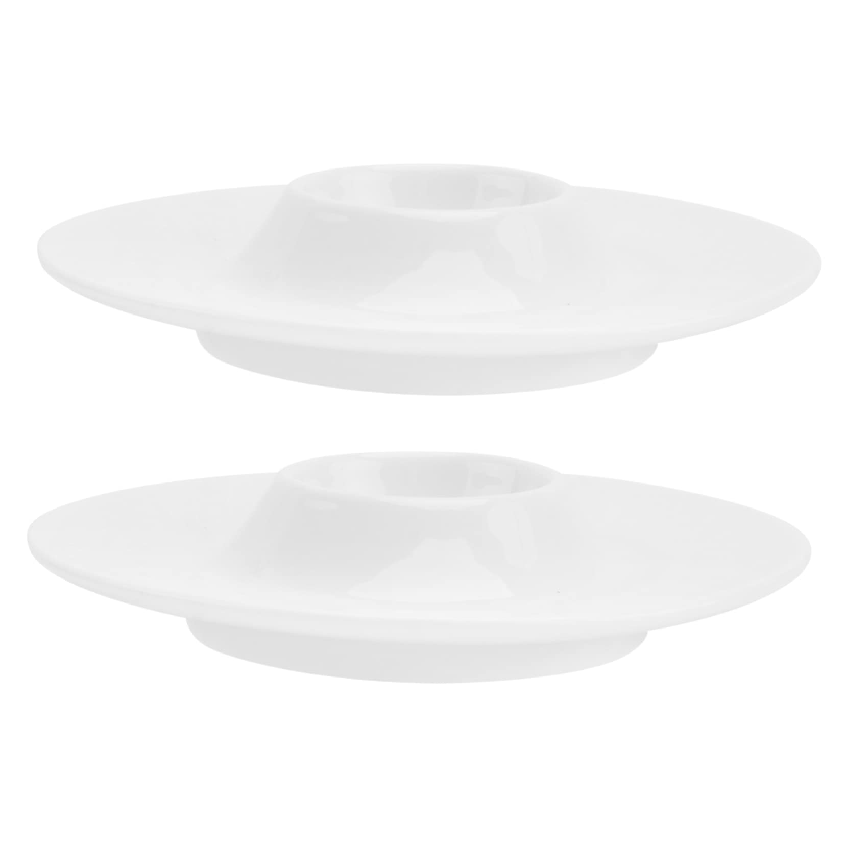 OUNONA Breakfast Egg Holders 2pcs Ceramics Egg Trays Easy Clean for Daily Use