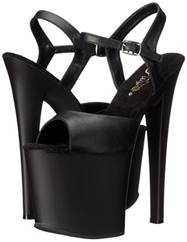 Pleaser Tab709/Bpu/M Women's Platform Dress Sandal, Black Faux Leather/Black Matte, 6 M Us #TOP6