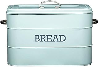 Classic Vintage Blue Steel Bread Bin, 34 x 21.5 x 25cm (Pack of 2)