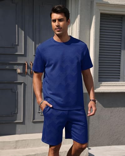 Aiyino Men’s 2-Piece T-Shirt & Shorts Set – Casual Track Suit for Summer — view 4