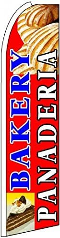 Miniatura 1 de Bakery Panaderia rojo/BL 11,5 'Swooper # 4 plumas bandera Banner