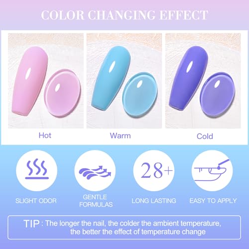 Set de esmaltes gel cambiantes MEET ACROSS 12 colores miniatura 3