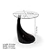 Fab Glass and Mirror Teardrop Side Table, Black