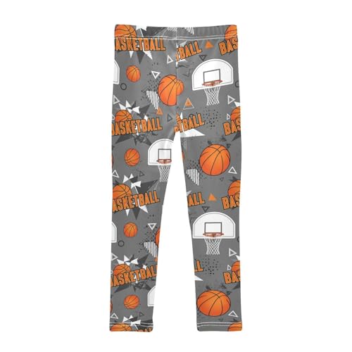 J JOYSAY Basketball Rebounds Gray Girls Leggings Soft Comfortable Stretchy Kids Girls Capri Leggings Size 4-10T2