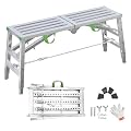 Scaffolding Platform 55.11"x11.02" Adjustable Work Platform Support 660 lbs Capacity Portable Multipurpose Folding Scaffolding Work Platform Used for Painting Walls/RV Cleaning/Home Decor