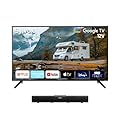 SYLVOX Smart RV TV with Soundbar, 40" 12-24V TV for RV Camper 1080P DC/AC Powered Television, Support Download APPs, Google Assistant, Bluetooth WiFi, Smart TV for Home Car Campervan Truck