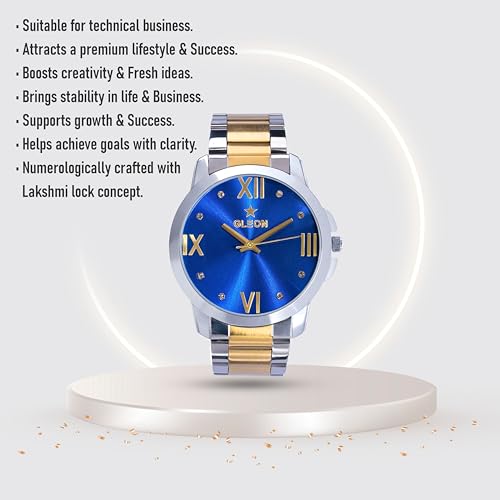 Image of GLEON Luxury Men's Numerology Watch | Water Resistant | Analog Type with Japanese Movement | Timepiece for Growth and Success with 1 Year Warranty - (Pack of 1)