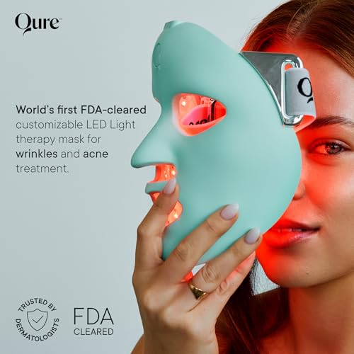 Image of Qure LED Light Therapy Mask for Face - FDA Cleared for Wrinkles & Acne Treatment with 3 Modes, 5 Facial Areas & 5 Lights: Red, Deep-Red, Blue, Amber & Infrared, 3-Min Daily, Eye-Protection, Smart App