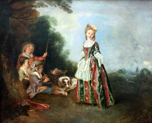 Impression tableaux graffiti art mural Watteau 60x90cm pour relooker un salon sans peindre