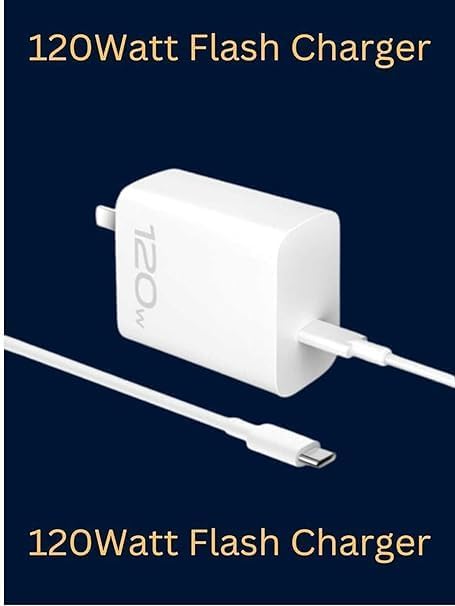 Image of Charger Original 120W Flash Charging Fast Charger USB-C Type Adapter Compatible with Iqoo Neo 7,Neo 7 Pro,Neo 6,Neo 6 Pro, vivo X90,Pro,X80,Pro,X70,Pro,Wall Charger (DP33)