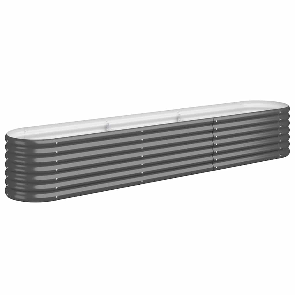Hothingwell - Cama elevada, acero galvanizado, color gris | Resistente a la intemperie, Revestimiento termolacado, gran espacio para plantas, ideal para balcón o patio