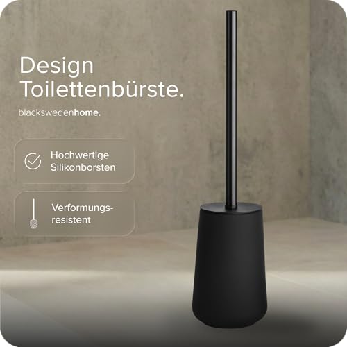 blackswedenhome. Toilettenbürste Schwarz - Hochwertige Keramik - Nordic Design, Badaccessoires matt schwarz Toilettenbürste Bad