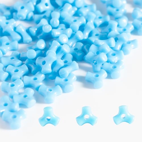 1300Pcs 10mm Triangle Kandi Bone Tri Beads Bulk for Crafts Tree Decorations